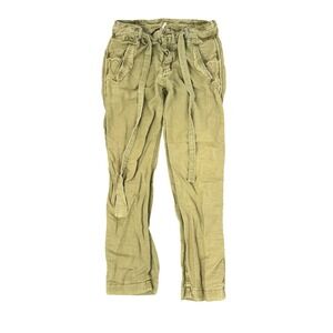 Free People Green Cargo Tie Waist Line Blend Utility Pants Womens Size 4